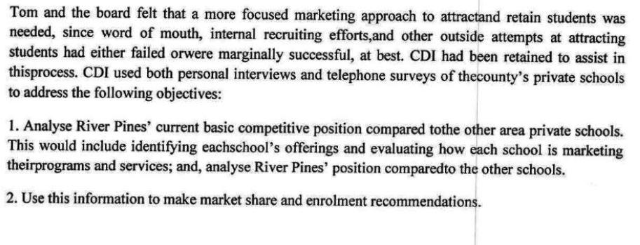 CASE STUDY: River Pines School Tom Sanders is the