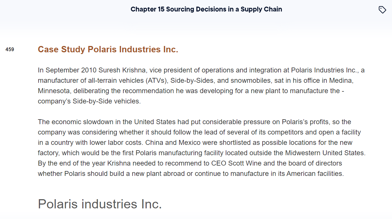 Use below for answer form Chapter 15 Sourcing