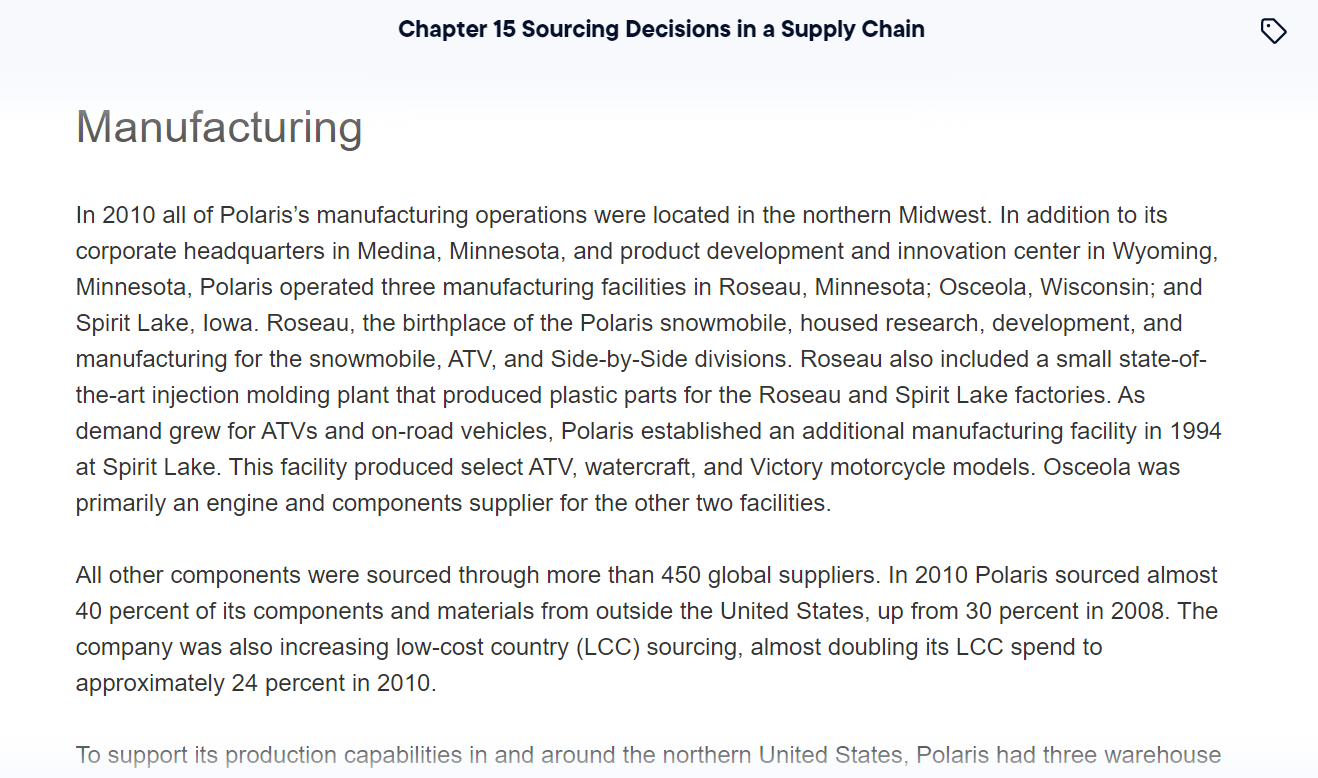 Use below for answer form Chapter 15 Sourcing