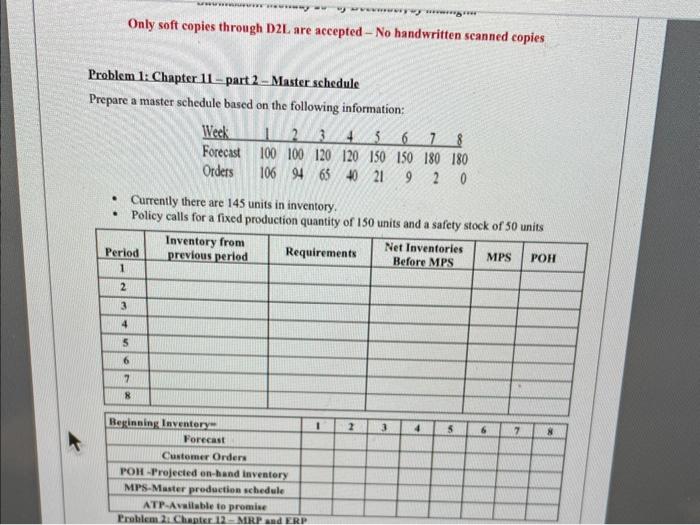 Only soft copies through D2L, are accepted - No