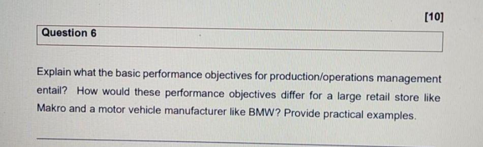 Explain what the basic performance objectives for