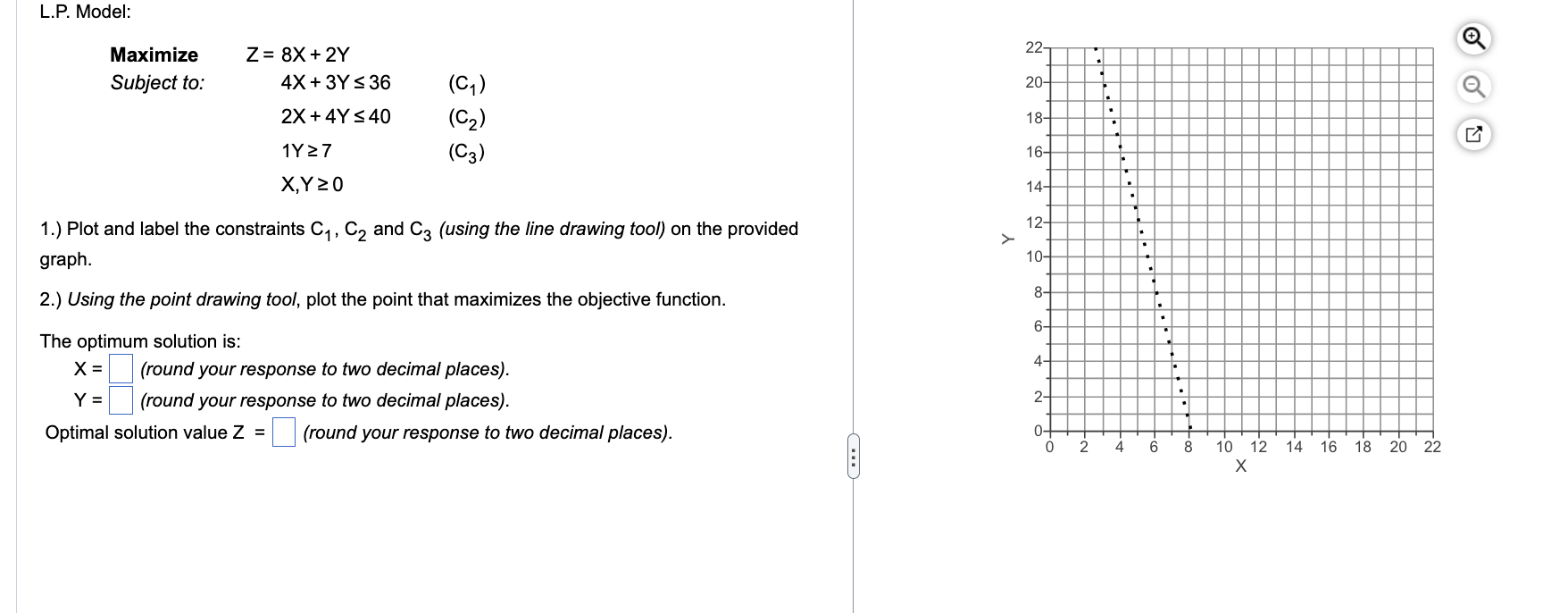 1.) Plot and label the constraints C1,C2 and C3
