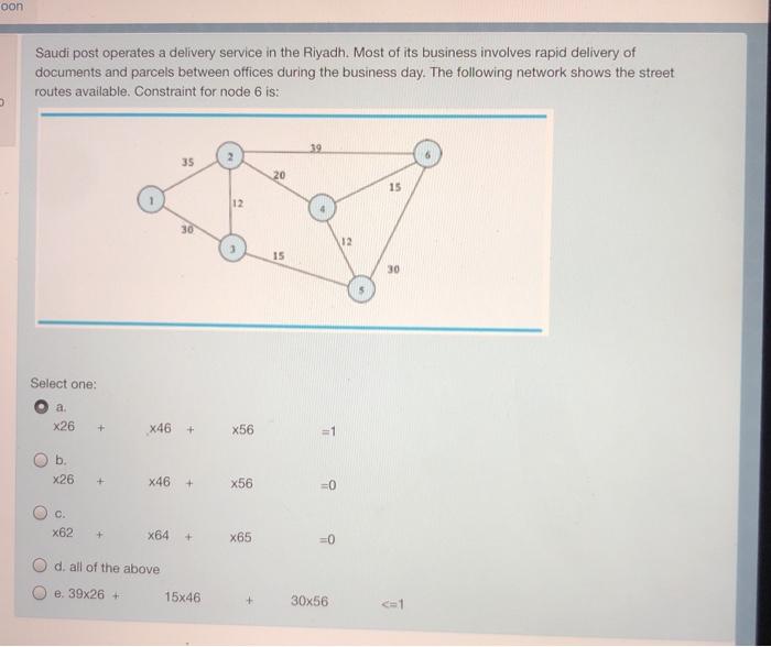 quantitative methods oon Saudi post operates a
