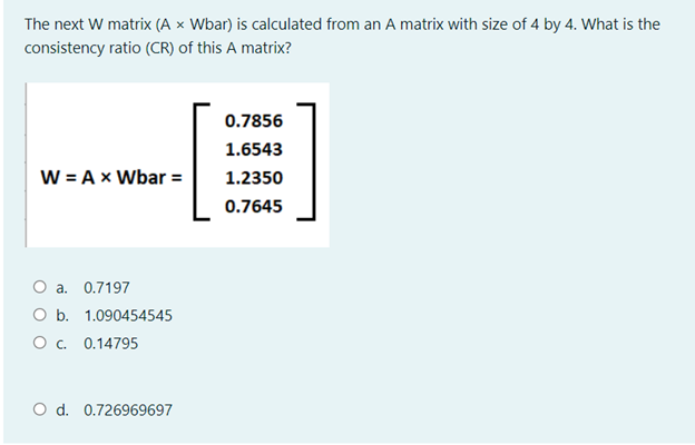 The next W matrix (A Wbar) is calculated from an