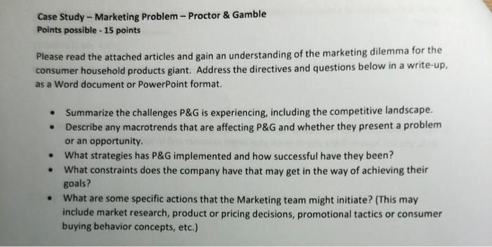 Case Study - Marketing Problem - Proctor \&