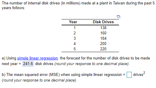 Need answer B & C!! The number of internal disk