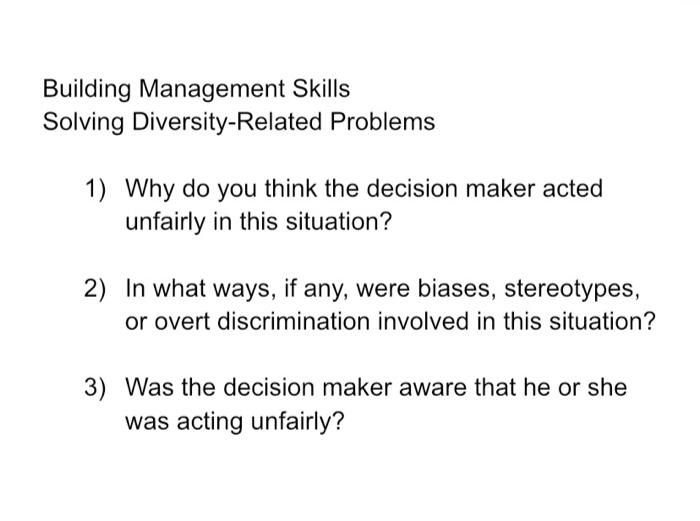 Building Management Skills Solving