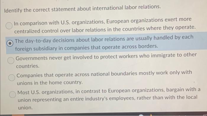 Identify the correct statement about