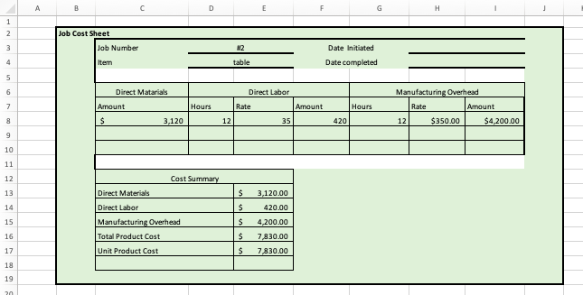 Step 1 You work for Thunderduck Custom Tables