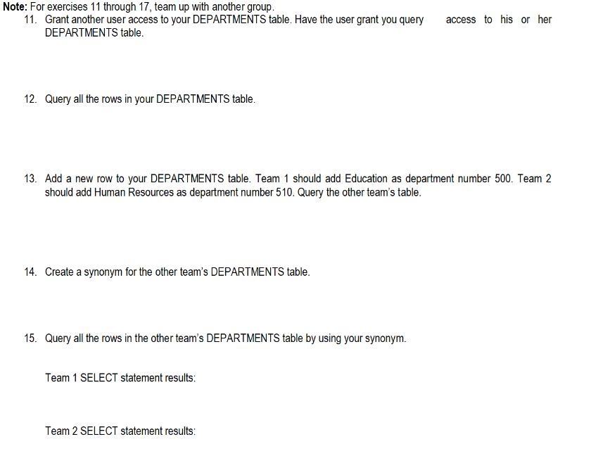 Note: For exercises 11 through 17 , team up with