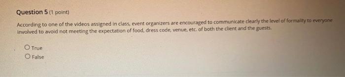 Course: Meeting and Conference Planning Please