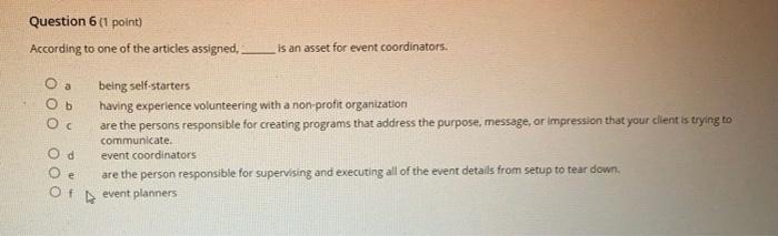 Course: Meeting and Conference Planning Please