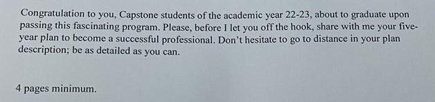 Congratulation to you, Capstone students of the