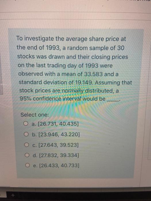 To investigate the average share price at the end