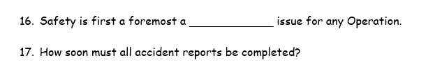 16. Safety is first a foremost a issue for any