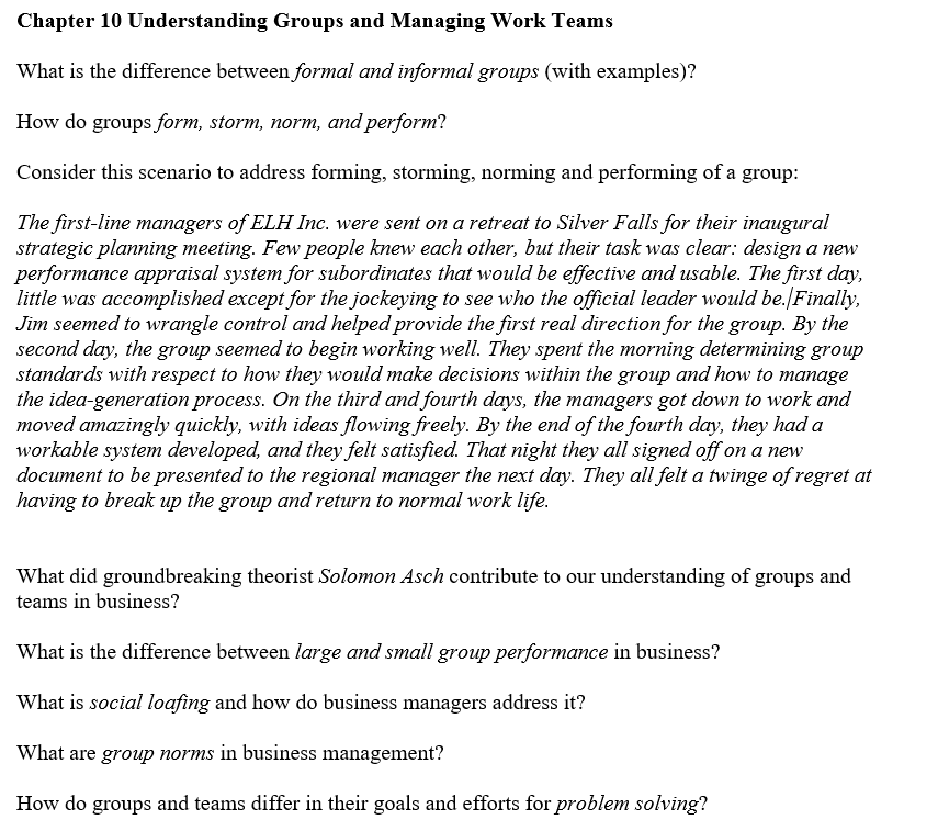 Chapter 10 Understanding Groups and Managing Work