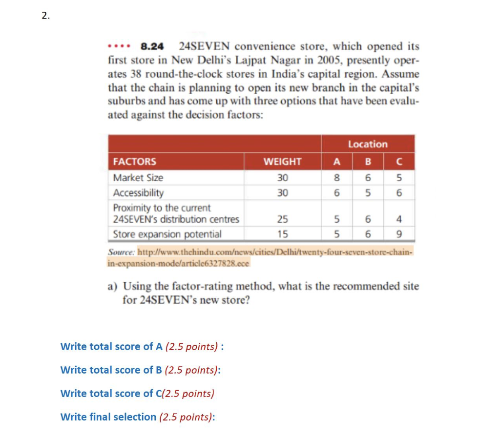 8.24 24SEVEN convenience store, which opened its