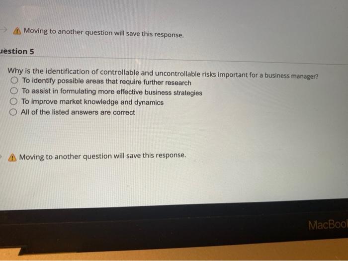 > A Moving to another question will save this