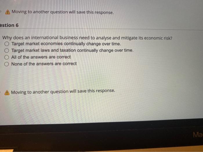 > A Moving to another question will save this