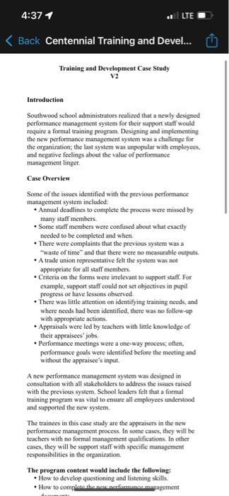 Training and Development Case Study V2