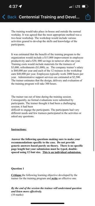 Training and Development Case Study V2