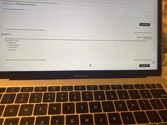 Remaining Time 58 minutes, 32 seconds Question