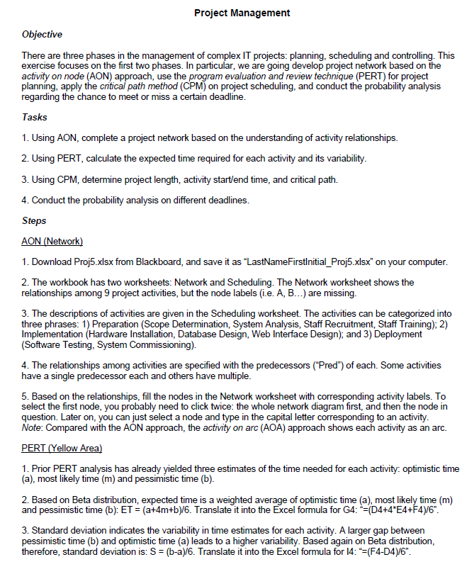 Project Management Objective There are three