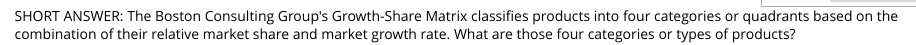 SHORT ANSWER: The Boston Consulting Group's