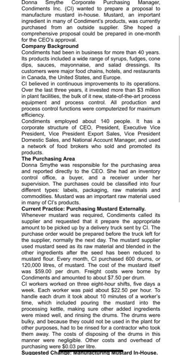 Donna Smythe Corporate Purchasing Manager,