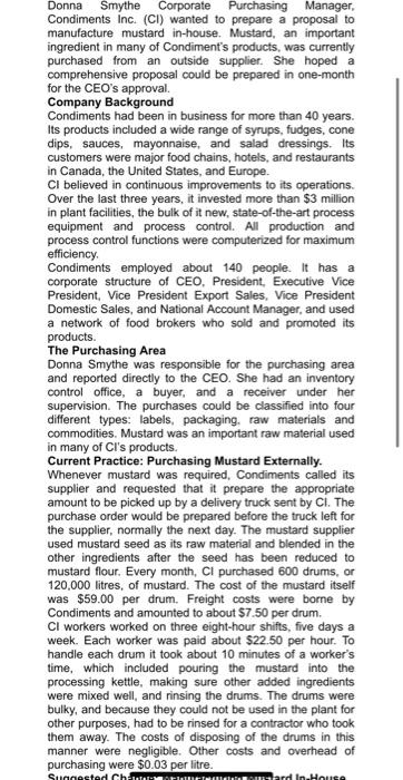 Donna Smythe Corporate Purchasing Manager,