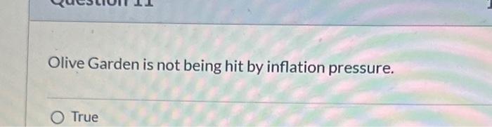 Olive Garden is not being hit by inflation