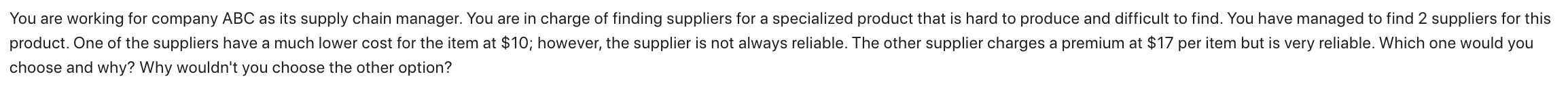 choose and why? Why wouldn't you choose the other