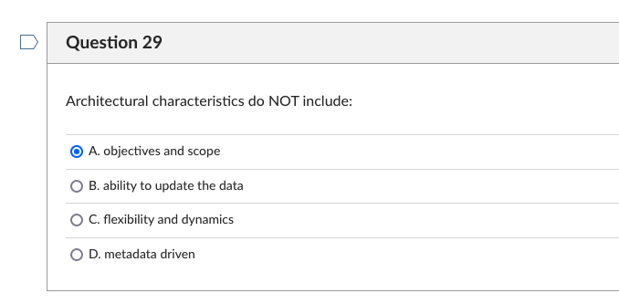 Question 27 Dimension tables: A. are stable over