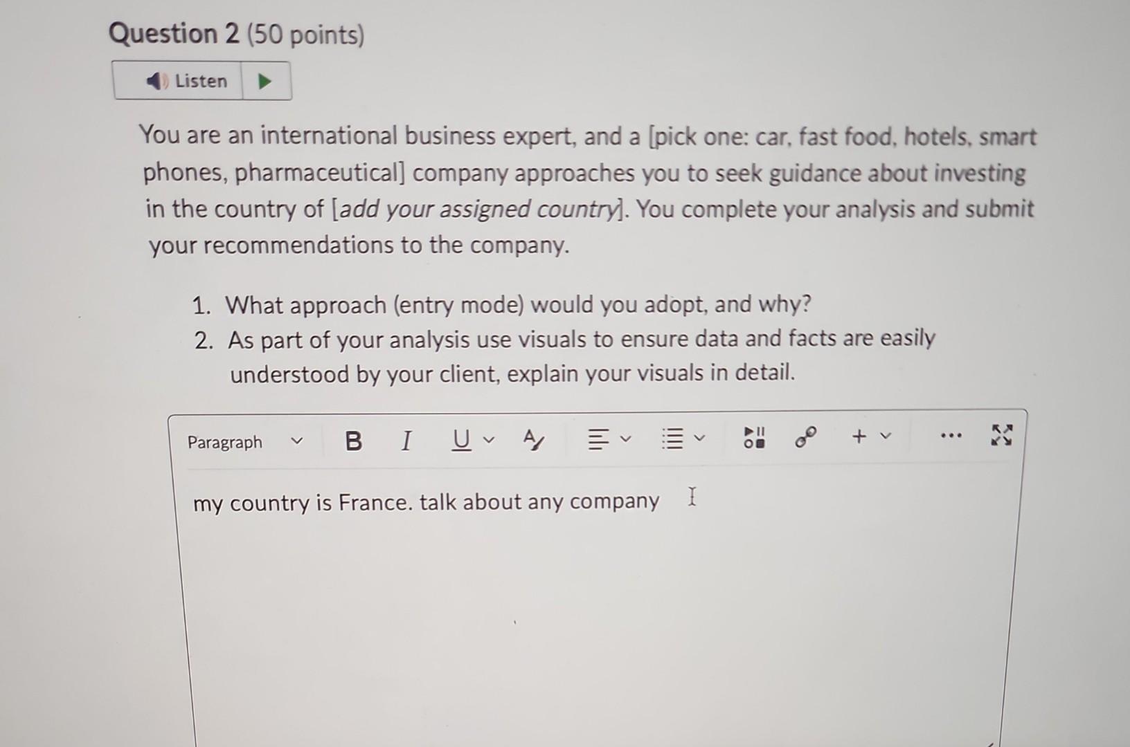 You are an international business expert, and a