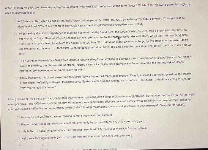 While listening to a lecture on persuasive