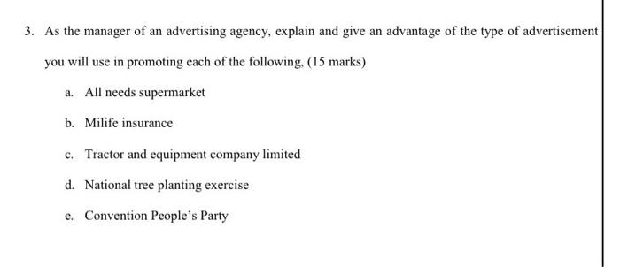 i need it ASAP 3. As the manager of an