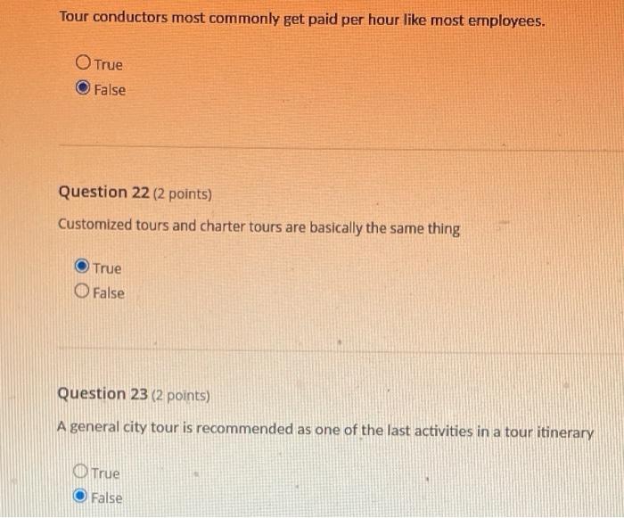 Tour conductors most commonly get paid per hour