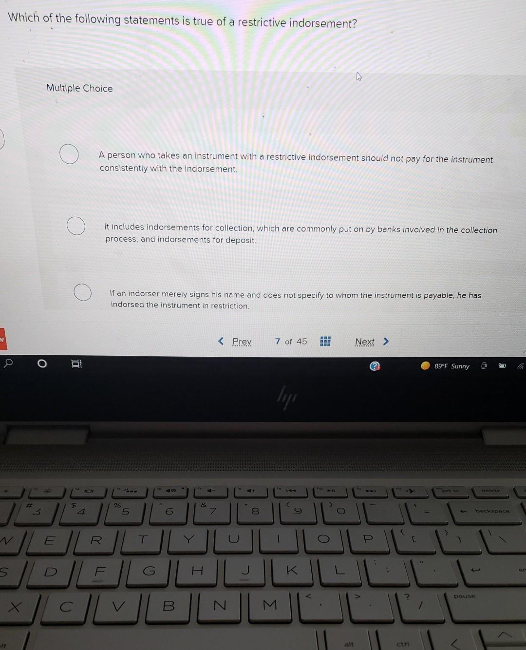 will rate! Which of the following statements is