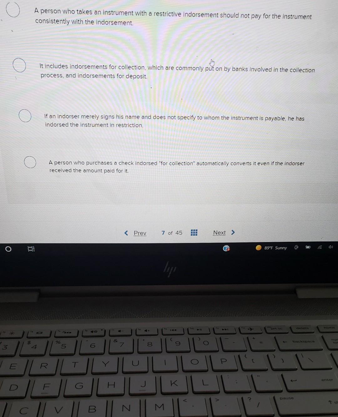 will rate! Which of the following statements is