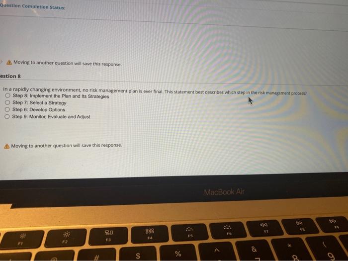 Question Completion Status: Moving to another