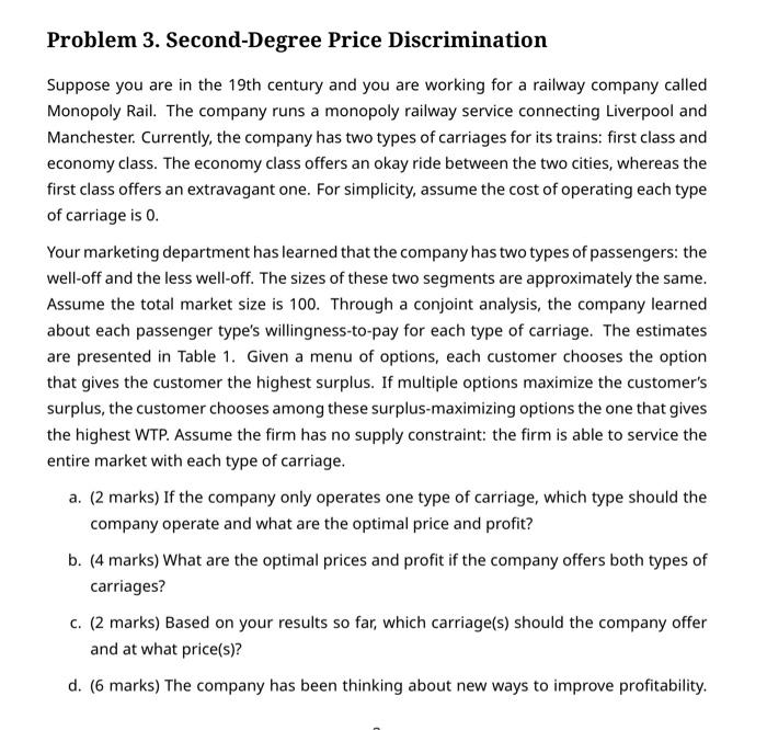 Problem 3. Second-Degree Price Discrimination