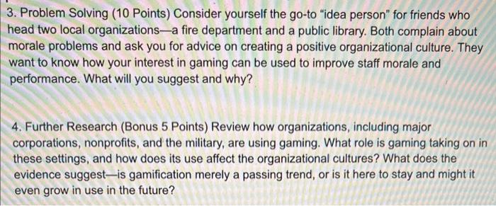 3. Problem Solving ( 10 Points) Consider yourself