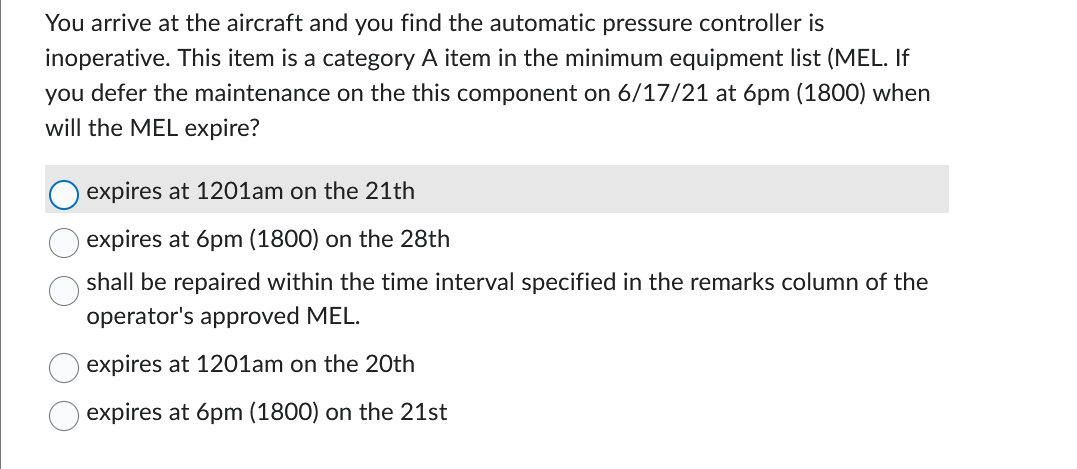 You arrive at the aircraft and you find the