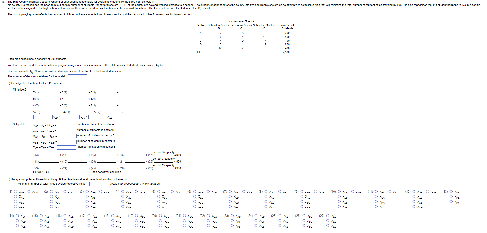 You have been asked to develop a linear