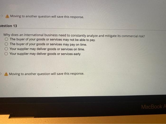 Moving to another question will save this