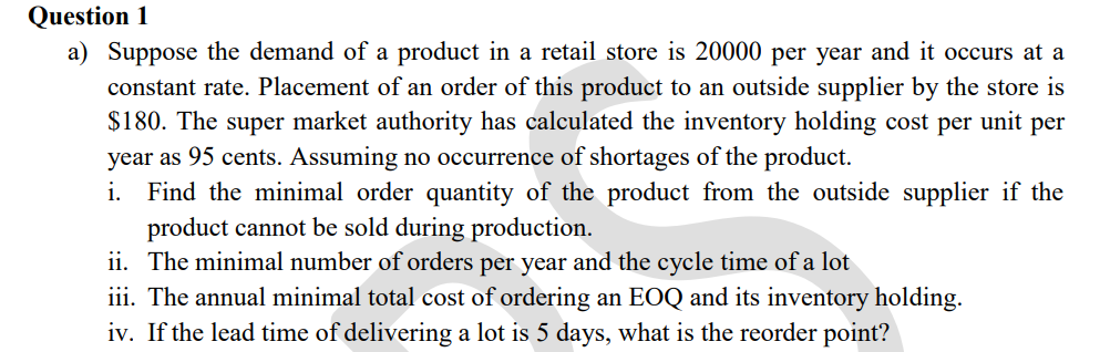 Ignore the question of A, just take the