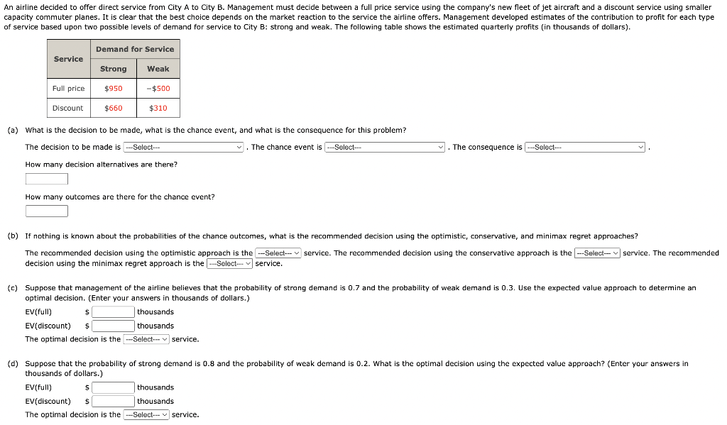 An airline decided to offer direct service from