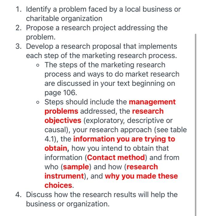 1. Identify a problem faced by a local business