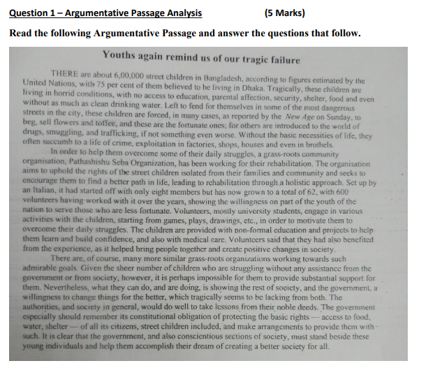 This is an ENG105 COURSE UNIVERSITY Question 1 -