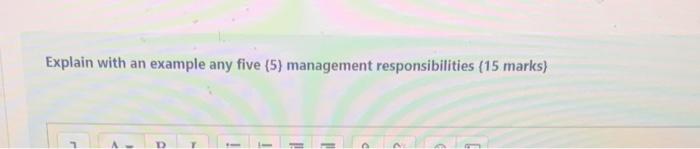 Explain with an example any five {5} management